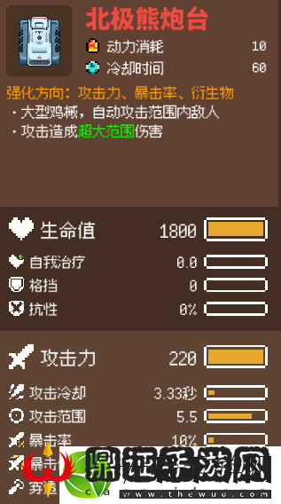 鸡械绿洲北极熊炮台玩法介绍